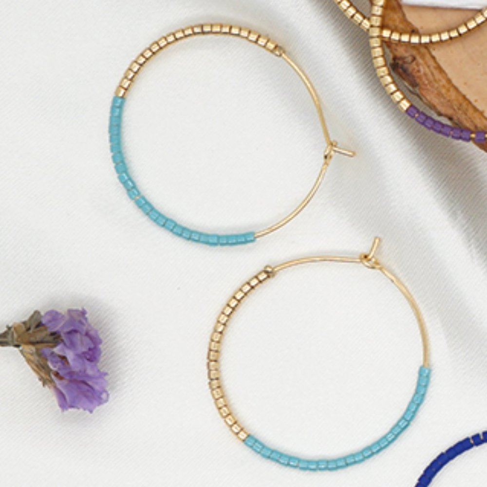 Beaded Hoop Earrings